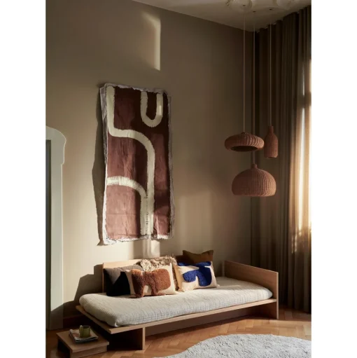 Ferm Living Lay Pude Rektangulár Sand/Bright Blue