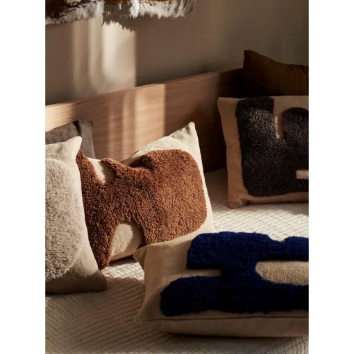 Ferm Living Lay Pude Rektangulár Sand/Bright Blue