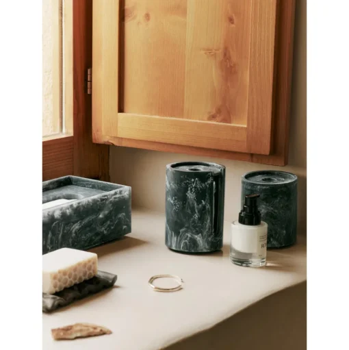 Ferm Living Mist Servietboks Emerald/Off White