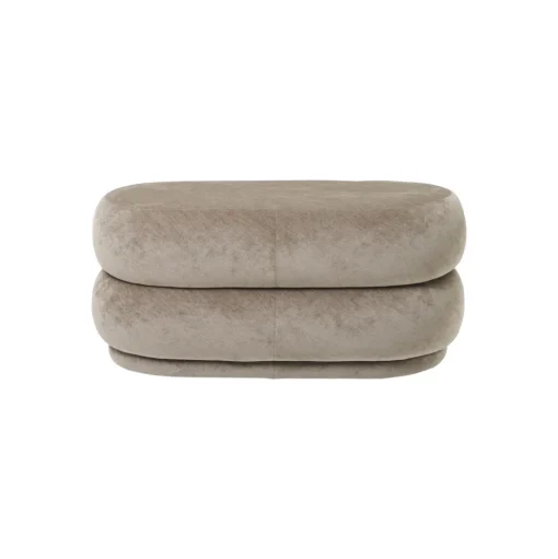 Ferm Living Oval Puf Faded Velvet Beige