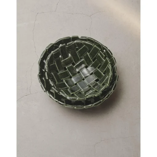 Ferm Living Plait SkålØ30 Emerald Green