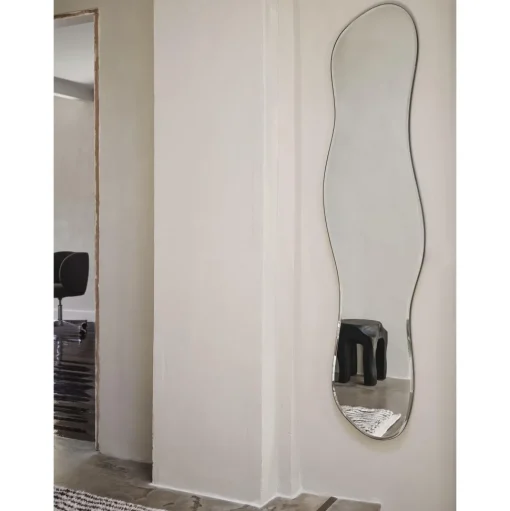 Ferm Living Pond Spejl Lang Mørk Krom