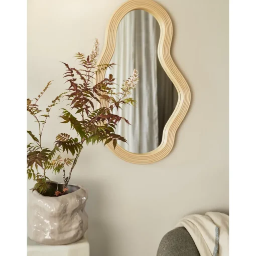 Ferm Living Pond Spejl Medium Rattan/Natural