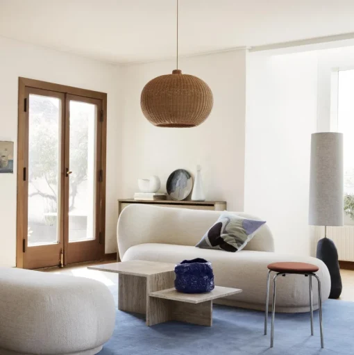 Ferm Living Rico Divan Boucle L Råhvid