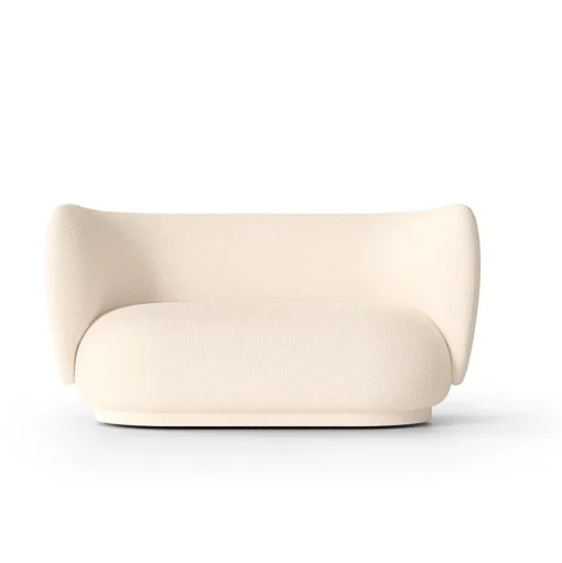 Ferm Living Rico Sofa 2 Seater Wool Boucle Råhvid