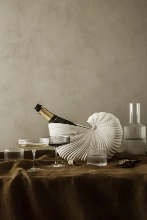 Ferm Living Ripple Champagne Skål Sát af 2 Røget