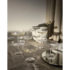 Ferm Living Ripple Champagne Skål Sát af 2 Røget