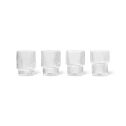 Ferm Living Ripple Glas Lille Sát af 4 Klar