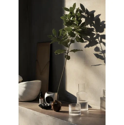 Ferm Living Ripple Glas Lav Skát af 4 Frostet