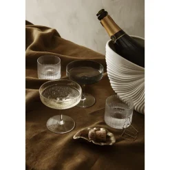 Ferm Living Ripple Glas Lav Skát af 4 Frostet