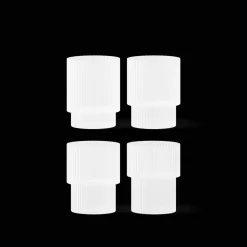 Ferm Living Ripple Glas Sát af 4 Frostet