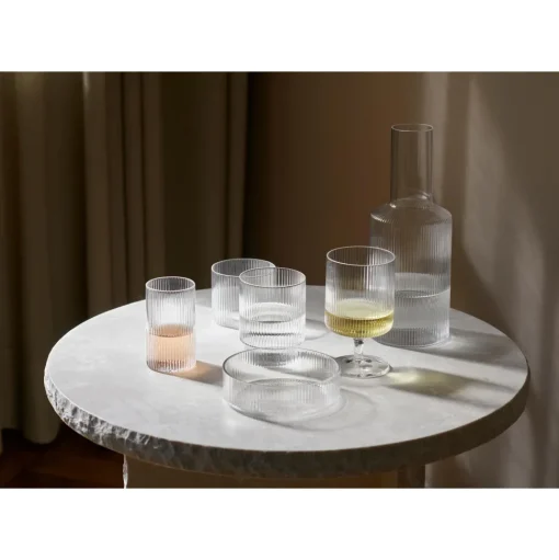 Ferm Living Ripple Glas Sát af 4 Frostet