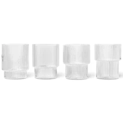Ferm Living Ripple Glas Sát af 4 Klar