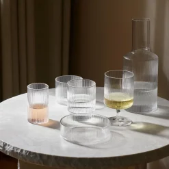 Ferm Living Ripple Glas Sát af 4 Klar