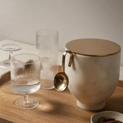 Ferm Living Ripple Long Drinksglas Sát af 4 Klar