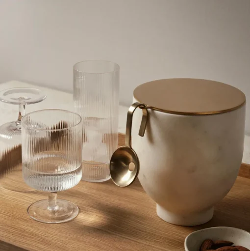 Ferm Living Ripple Long Drinksglas Sát af 4 Klar