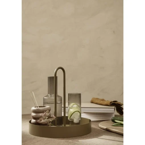 Ferm Living Ripple Long Drinksglas Sát af 4 Røget