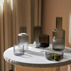 Ferm Living Ripple Low Glas Sát af 4 Røget