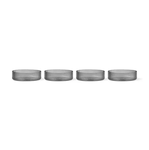 Ferm Living Ripple Serveringsskål Sát af 4 Røget