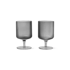 Ferm Living Ripple Vinglas Sát af 2 Røget