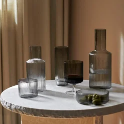 Ferm Living Ripple Vinglas Sát af 2 Røget