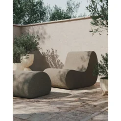 Ferm Living Rouli Puf Pure Bouclé/Sand