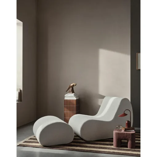 Ferm Living Rouli Puf Pure Bouclé/Sand