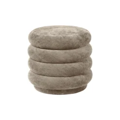 Ferm Living Rund Puf Faded Velvet Beige