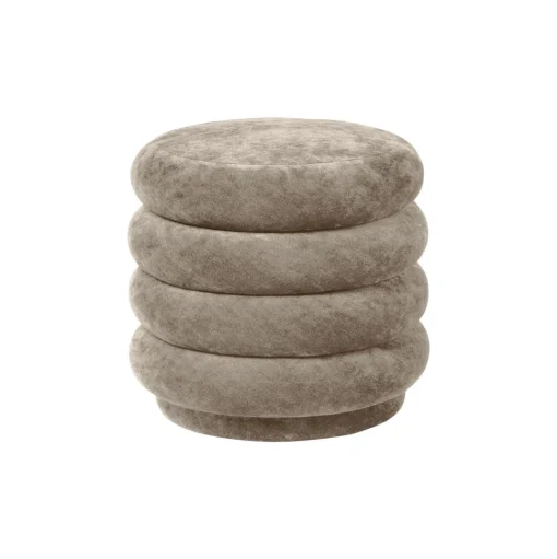 Ferm Living Rund Puf Faded Velvet Beige