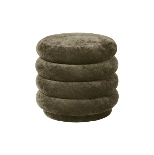 Ferm Living Rund Puf Faded Velvet Forest