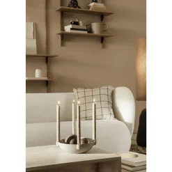 Ferm Living Sector Hylde Triple Smal Eg/Sort Messing