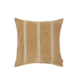 Ferm Living Senti Stribet Pude Mørk Sand/Linned