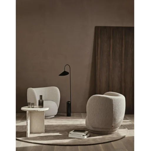 Ferm Living Stille Tufted GulvtáppeØ240 Ash Brown