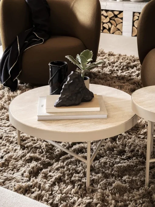 Ferm Living Travertine Sofabord Stor Cashmere
