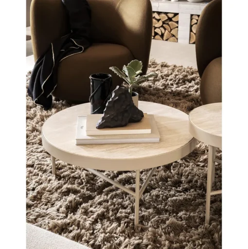 Ferm Living Travertine Sofabord Mellem Cashmere