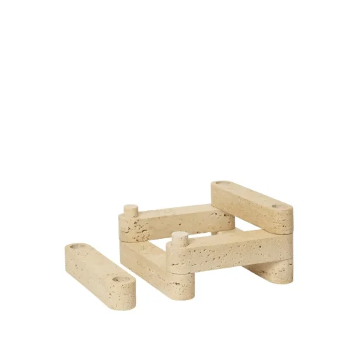 Ferm Living x Utzon Can Lis Newel Modular Lysestage Sát Travertin