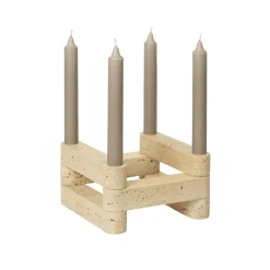 Ferm Living x Utzon Can Lis Newel Modular Lysestage Sát Travertin