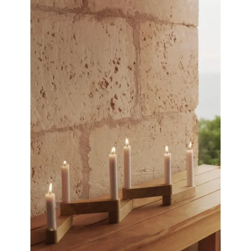 Ferm Living x Utzon Can Lis Newel Modular Lysestage Sát Travertin