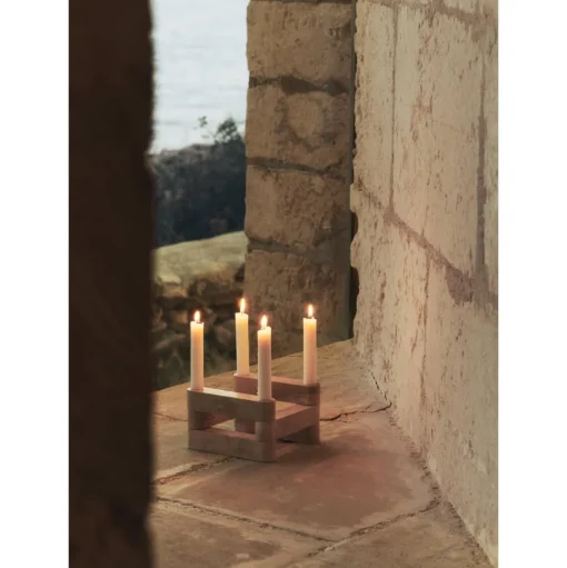 Ferm Living x Utzon Can Lis Newel Modular Lysestage Sát Travertin