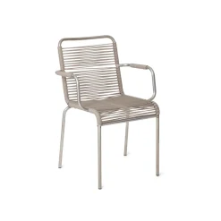 Fiam Mya Spaghetti Spisebordsstol med Armlán Taupe