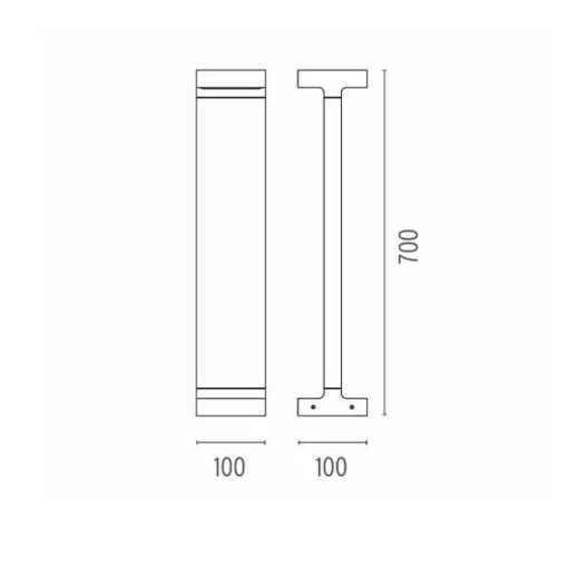 Flos Casting T 100 H 700 Udendørslampe Grå