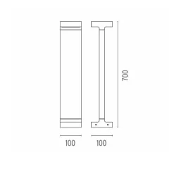 Flos Casting T 100 H 700 Udendørslampe Hvid