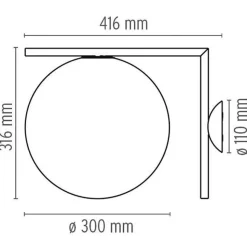 Flos IC C/W 2 Váglampe Messing