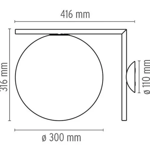 Flos IC C/W 2 Váglampe Messing