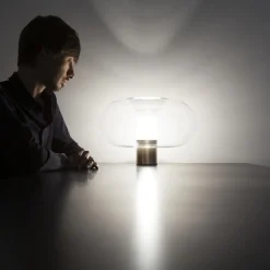 FontanaArte Fontanella Bordlampe Stor Krom/Sort