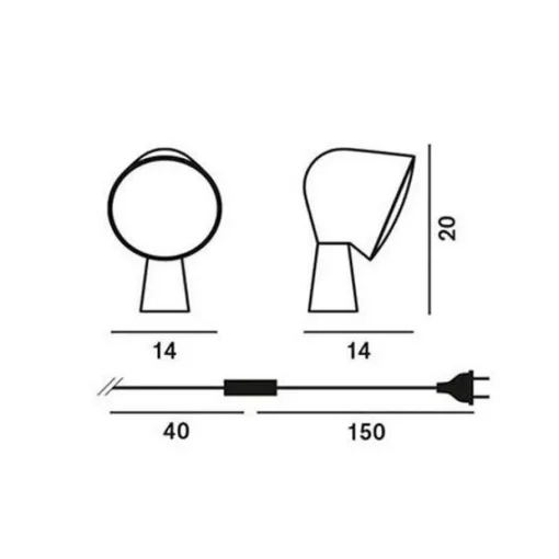 Foscarini Binic Bordlampe Antracit Grå