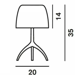 Foscarini Lumiere Bordlampe Piccola Kirsebár Aluminium med Lysdámper