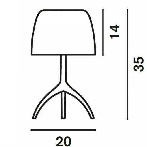 Foscarini Lumiere Bordlampe Piccola Kirsebár Aluminium med Lysdámper