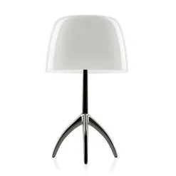Foscarini Lumiere Bordlampe Grande Hvid Sortforkromet med Lysdámper