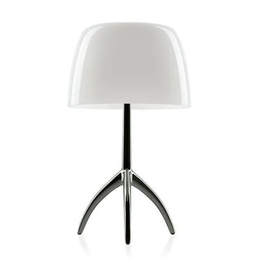 Foscarini Lumiere Bordlampe Grande Hvid Sortforkromet med Lysdámper